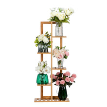 Load image into Gallery viewer, 5 Tier Bamboo Plant Stand