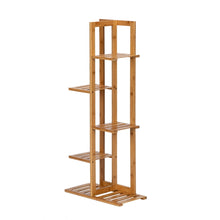 Load image into Gallery viewer, 5 Tier Bamboo Plant Stand