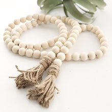 Load image into Gallery viewer, Wood Bead Tassel Garland